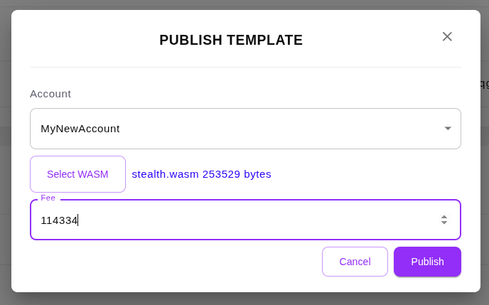 Publish a template